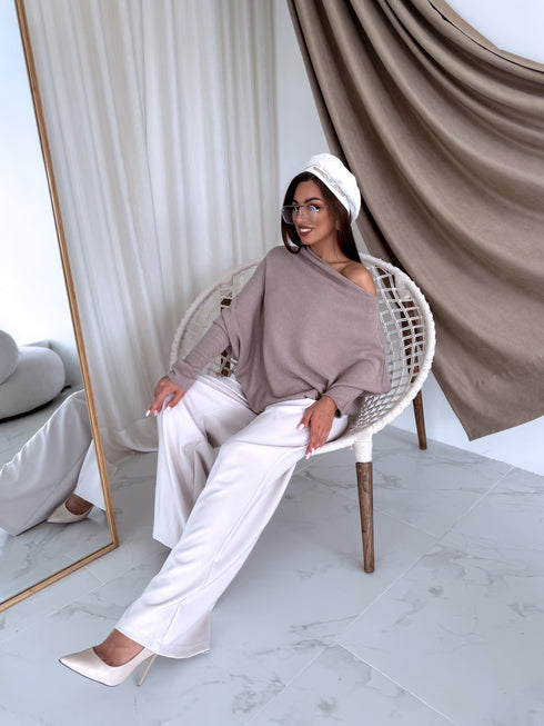 ELYNDI sweater "SYMMETRY 37709" - DARK BEIGE